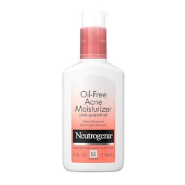 Neutrogena Hidratante para acné sin aceite, tratamiento de acné con ácido salicílico de 0.5%, loción facial de pomelo rosa para brotes, no grasa y no comedogénica, 4 onzas líquidas