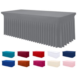 Smiry - Mantel elástico ajustable para mesas rectangulares de 5 pies, impermeable, lavable, para exteriores, bodas, banquetes y fiestas (gris, 60 x 30 x 30 pulgadas de alto x 30 pulgadas)