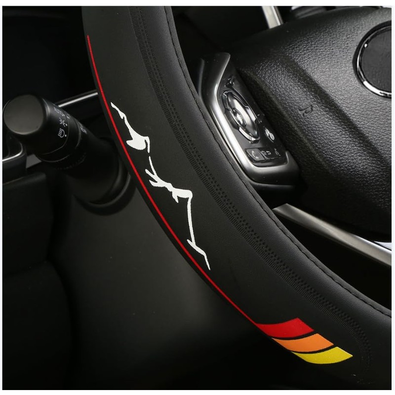 Premium Leather Steering Wheel Cover Compatible with Toyota Tacoma 4Runner