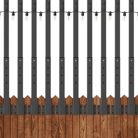 talkhigh 10 Pack 2.8FT String Light Poles,Light Poles for Outside String Lights,Outdoor Light Poles Metal Pole Stand for Patio,Backyard,Deck