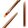 SILPECWEE 1Pc Kolinsky Nail Ombre Brush Rose Gold Nylon Design
