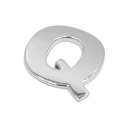 uxcell Silver Tone Metal Q Letter Shaped Car Auto Exterior Emblem 3D Sticker Decor