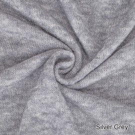 Neotrims Soft Jersey, Knit Purl Brushed Fabric, 26 Colors Baby Photography, Backdrop, Dress Making, Luxurious Velour Mohair Handle and Look, Drape. Silver Grey, Half Metre