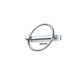 6mm x 45mm Lynch Pins, Cotter Pin Lock Retaining Pins Trailers Tractors Mechanical, Silver 10 Pcs