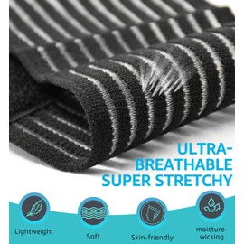 HGBOO Compression Wrist Bands (2 PCS), High-Elastic Straps Wrist Wraps Wrist Brace for Sports Weightlifting Tennis Basketball Tendonitis Carpal Tunnel Arthritis - Breathable Fabric (Black)