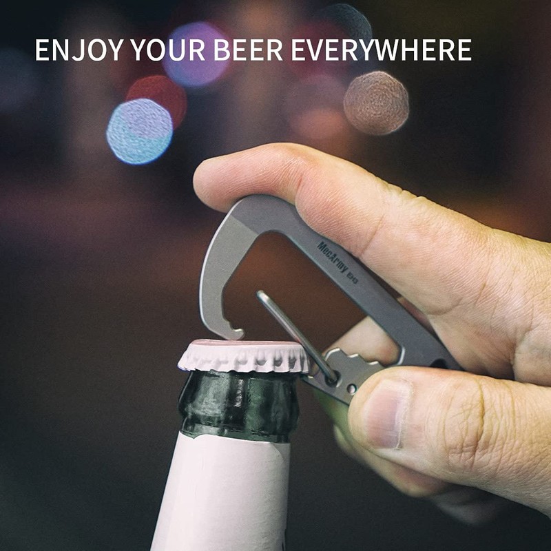 MecArmy Titanium/Copper EH3 Multifunctional Carabiner, Keychain, Pry Bar, Wrench, Bottle