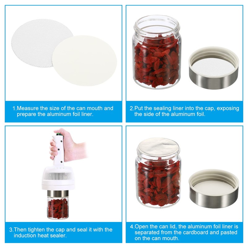 PATIKIL 85mm/3.32" Aluminum Foil Cap Liner, 150Pcs Resistant Tamper Induction