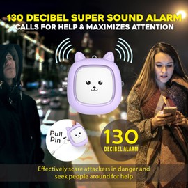 Safe Sound Personal Alarm, 6 Pcs Keychain Accessories with Alarm Keychain with LED Light, Cute Pom Pom, Whistle, and Locking Carabiner Clip