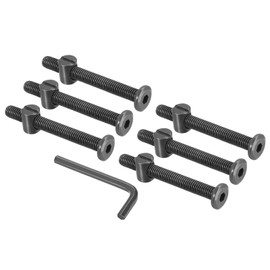 PATIKIL M8 x 70mm & M8 x 18mm Bunk Bed Bolts, 6 Pack Hex Drive Socket Cap Barrel Screws Bolt Nuts Assortment Kit with 1Pcs Wrench for Furniture Bed, Zinc Color