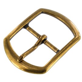 TV335 Antique Brass, Center Bar Buckle, Solid Brass-LL, 1-1/2"
