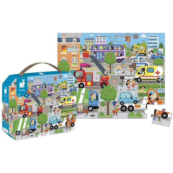 Janod 36 Piece City Life Jigsaw Puzzle - Ages 4+ - J02659