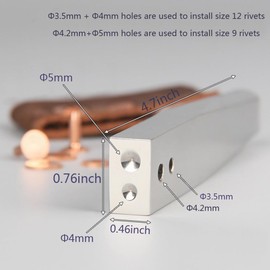 SKYZONAL Copper Rivet Setter DIY Stainless Steel Setter Leather Working Craft Rivet Burrs Setter Tool for #9 and #12 Burrs Setter Setting Tool