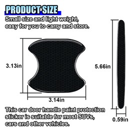 ZIMISI 8PCS Car Door Handle Bowl Sticker, Reflective Anti-Scratch Auto Door Handle Cup Protector, Self-Adhesive Door Side Handle Paint Protective Film, Universal Vehicle Decoration Accessory (Black)