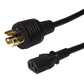10ft NEMA L6-15P to IEC C13 Power Cable - 14AWG (250V 15A)