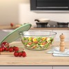 Quald Extra Large Glass Mixing Bowls Clear Glass Salad Cooking