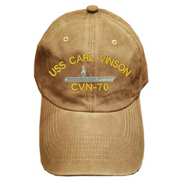 USS Carl Vinson CVN-70 Ship Military 100% Wash Cotton Hat Khaki