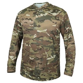 Tencen Camouflage Hoodie, Combat Clothes, Airsoft Pattern, Long Sleeve, Hooded, Lightweight, Moisture Wicking, Quick Drying, UV Protection, UPF 50+, For Hunting, Fishing, Hiking, Camping, Outdoor