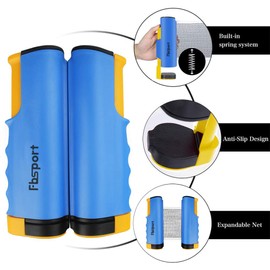 Table Tennis Bat, Extendable Table Tennis Nets, 6 Ping Pong Balls, 1 x Mesh Bag, Portable Table Tennis Sets Game for Beginners, Families and Professionals