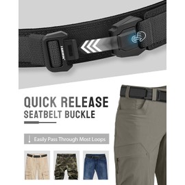 FAIRWIN Duty Belt, Tactical Military Battle Molle 1.5 Inch Carry Belts for Men with Quick Release Seatbelt Buckle