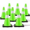(8 Pack) BATTIFE Traffic Cones 18 Inch with Black Weighted