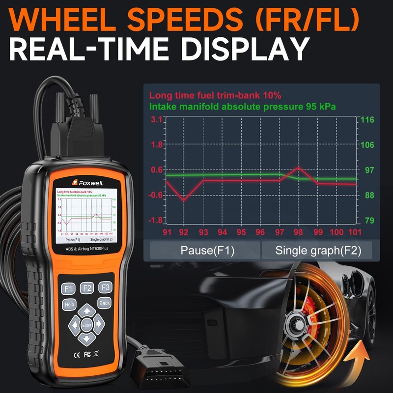 FOXWELL NT630 Plus OBD2 Scanner with ABS and SRS, 2026