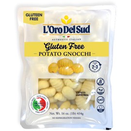 L'Oro Del Sud Pack of 12, Gluten Free Potato Gnocchi, Cooks in 2-3 Minutes, Shelf Stable, (12 Pack x 1 lb) Product of Italy, NON GMO, Wheat Free, Eggs Free, Vegan