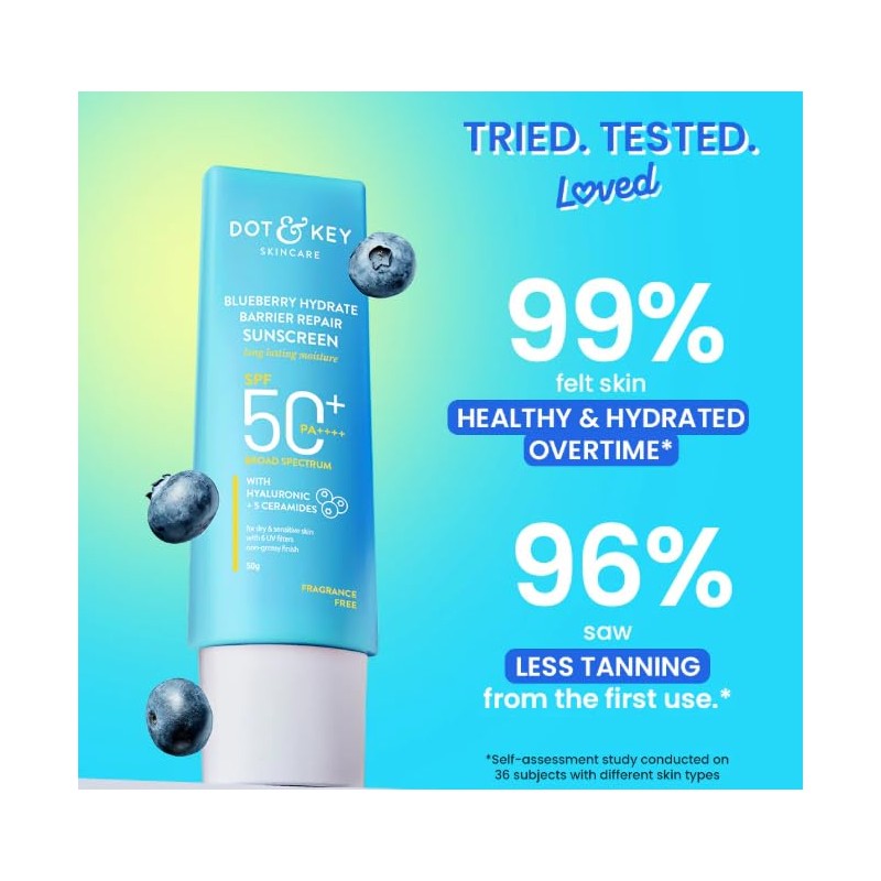 Dot & Key Blueberry Hydrate Barrier Repair Sunscreen, SPF 50+