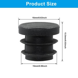 Kyuionty 20 Pack 5/8" Round Plastic Plug, Furniture Pipe Tube Cover Insert Tubing End Caps for Round Tubing Post, Pipe Post, Chairs (Black)