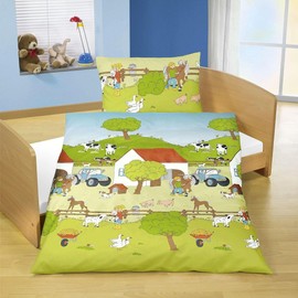 Bierbaum Jack by Kinder Renforce Bed Linen 2-Piece 100 x 135 cm Farm Animals