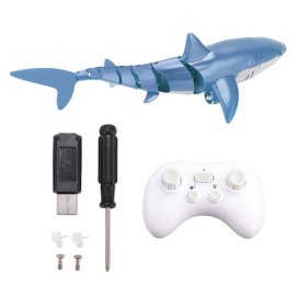 Electric RC Boat 2.4G Remote Control Pool Shark Simulation Water Jet Animal Toy for Kids TeenagersBlue