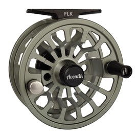Aventik FLK Fly Fishing Reel Aluminum Trout 3/5, 5/7, 7/9wt Large Arbor Freshwater Fly Reel with Line (Grey 5/7)