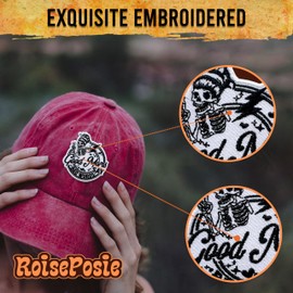 Roiseposie Good Moms Say Bad Words Patch, Skeleton 3 Inches Iron On/Sew On Embroidered Applique Fabric Mom Life Patches for Clothes Backpacks Hat Jeans, Mother's Day Embroidery Patches for Mom Wife