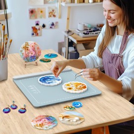 Alldeer Resin Heating Mat, Graphene Silicone Heating Pad for Resin Molds Casting, Uniform Heating & 2H Fast Curing & Auto-Off Resin Curing Dryer Machine with Timer (Excluding Resin Materials & Molds)