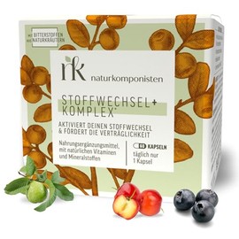 Naturkomponisten Metabolism+ Complex  For 60 days | With zinc & vitamin C | bitter substances | Dandelion, fennel seeds, chicory & Co. | Tablets to help you lose weight | No additives
