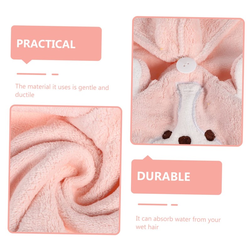 Healeved Thick Fleece Hair Towel Wrap Adorable Dry Hair Hat