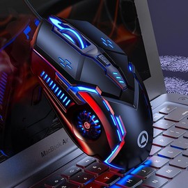 银雕 Wired Gaming Mouse, USB Wired Mouse with Colorful Light, Gaming Mouse for Office, Home, Computer & Laptop, PC Accessories - Color: Black, Specification: G5 Mouse