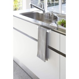 Yamazaki 4748 Towel Hanger Bar, White, Approx. W 7.5 x D 2.8 - 2.8 x H 1.6 inches (19 x 6 - 7 x 4 cm), Plate, Perfect for Door Thickness, Adjustable, Towel Rack