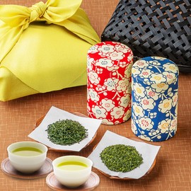 Kawamotoya Chapo Premium Japanese Tea, 2 Types of Bamboo Basket, 3.5 oz (100 g) x 2, Japanese Tea, Binchota Charcoal Fire, Shizuoka Tea, Kukawa Tea, Green Tea, Green Tea, Green Tea, Green Tea, Sencha, Birthday Gift, Present, Yuzu Colored Cloth Wrap