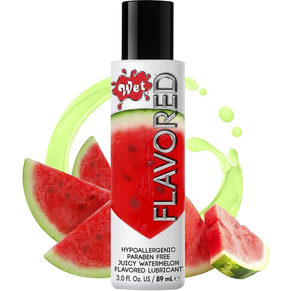 Wet Flavored Juicy Watermelon Tasty Lube 3 Fl Oz, Premium Personal Lubricant, for Men, Women and Couples, Paraben Free, Gluten Free, Stain Free, Sugar Free, Hypoallergenic