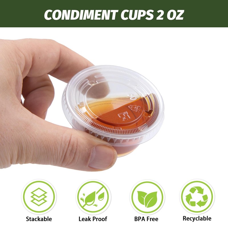 Huifany 400 Pack 2 oz Jello Shot Cups with Lids,