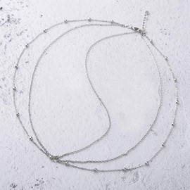 Tgirls - Diadema con abalorio bohemias para la cabeza, color plateado, accesorios para el cabello de boda, para mujeres y niñas