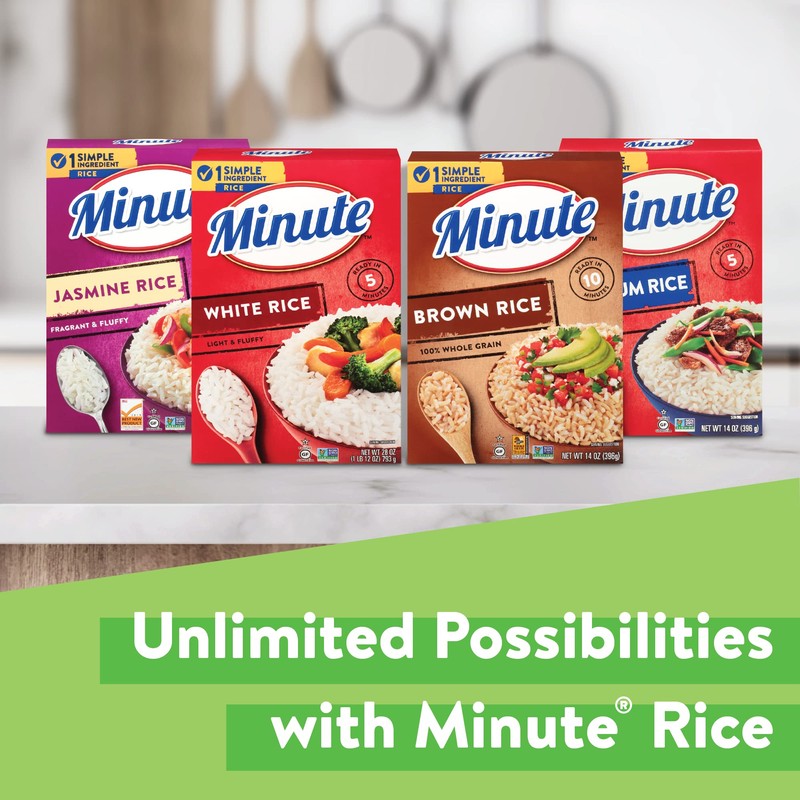 Minute White Rice, Instant White Rice for Quick Dinner Meals,