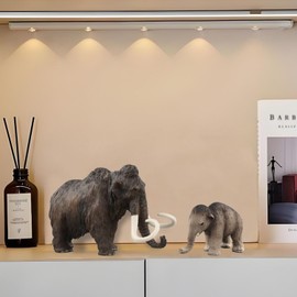 Wanaooya 3PCS Mammoth Family Toys,Realistic Figurines Mammoth,Ancient Elephant Animals Model, Prehistoric Figurines Educational Toys Indoor Desktop Decoration Ornaments Ideal Gift