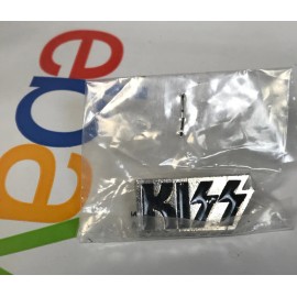 Vintage KISS 1980's Enamel Jacket Pin Rock & Roll Band Logo New Old Stock Pins