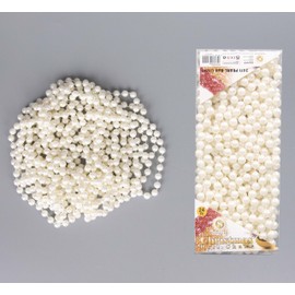 7.2m (24ft) Pearl Shiny Christmas Bead Chain Metallic Xmas Beaded Garland Artificial Pearls Tinsel For Christmas Tree Hanging Decorations DIY Art & Crafts Jeweller