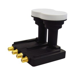 Premium X Quad Monoblock LNB 3° PXMB-3Q 0.1 dB Astra 19.2° Eutelsat 16° HDTV FullHD UltraHD 4K 3D Suitable for 4 Participants 8x F-Connector and 4x Rubber Grommet