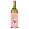 Caroline's Treasures BB1238LITERK Checkerboard Pink French Bulldog Wine Bottle Hugger Bottle Cooler Sleeve Hugger Machine Washable Collapsible Insulator Beverage Insulated Holder
