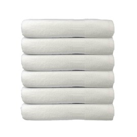 100% Cotton Premium Bath Towels (Pack of 6) | Luxury Bath Towels | Soft, Absorbent, Lightweight, Quick Dry Bath Towels Set - Cotton Towels for Home, Gym, Hotel, Salon & Spa - (24" x 50" - White)