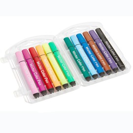 Yuliyaya Washable Markers, Fine Tip 12 Assorted Colors School Marker Pens, Wet Erasable on Whiteboard, Glas, Coloring Pens Paint Art Set