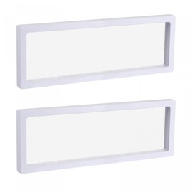 sourcing map Floating Thin Film Display Box, ABS Frame Display Case Holder 30cm x 11cm x 2cm White for Ring Necklace Bracelet Earring Pack of 2